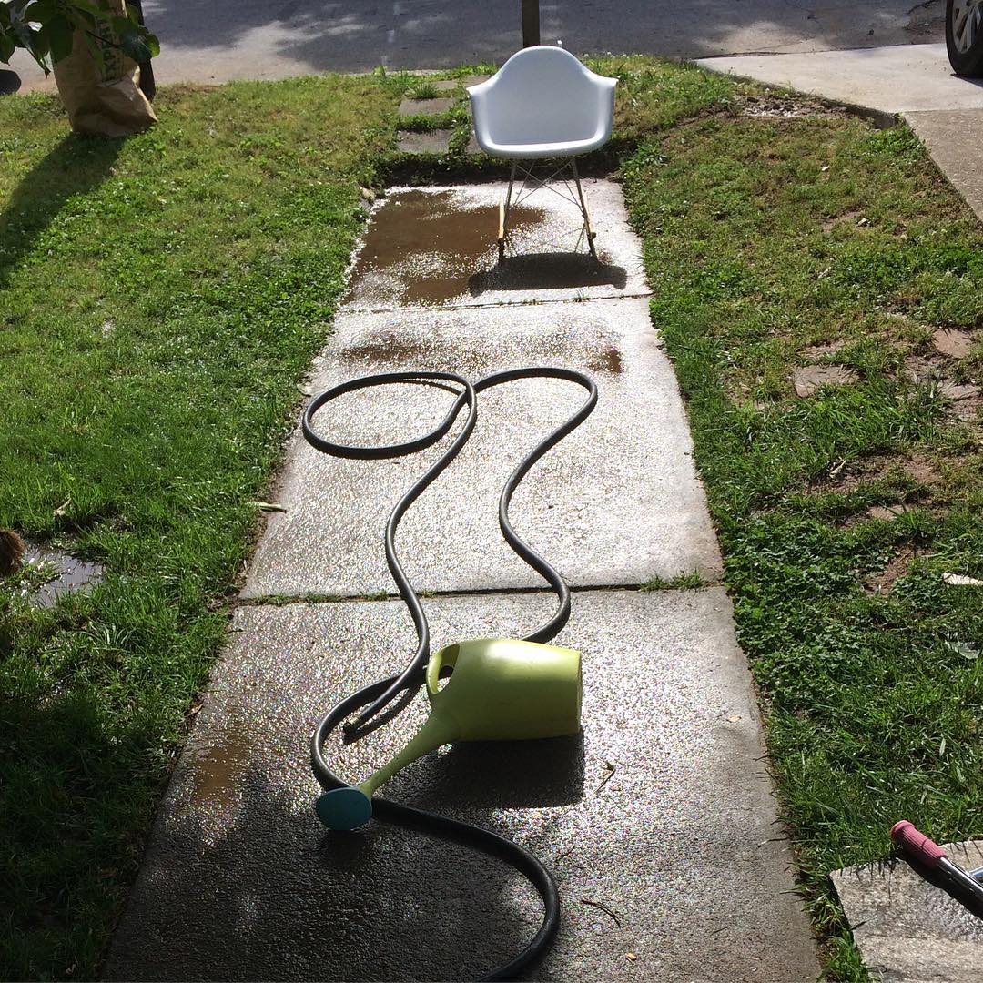 The outdoor hose playing ended abruptly