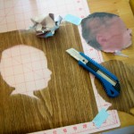 cut out head to make silhouette stencil - photo by: gub