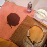ink fabric through stencil & let dry - photo by: gub