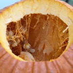 inside the 30lb pumpkin - photo by: ryan sterritt